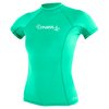 O'Neill Women's Basic Skins UPF 50+ Short Sleeve Rash Guard, Seaglass, S