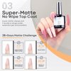 modelones Gel Top Coat Base Coat for Gel Nail Polish, 3 Pcs 10 ml No Wipe Matte & Shiny Top Coat, Long Lasting High Gloss and Matte Effects DIY at Home