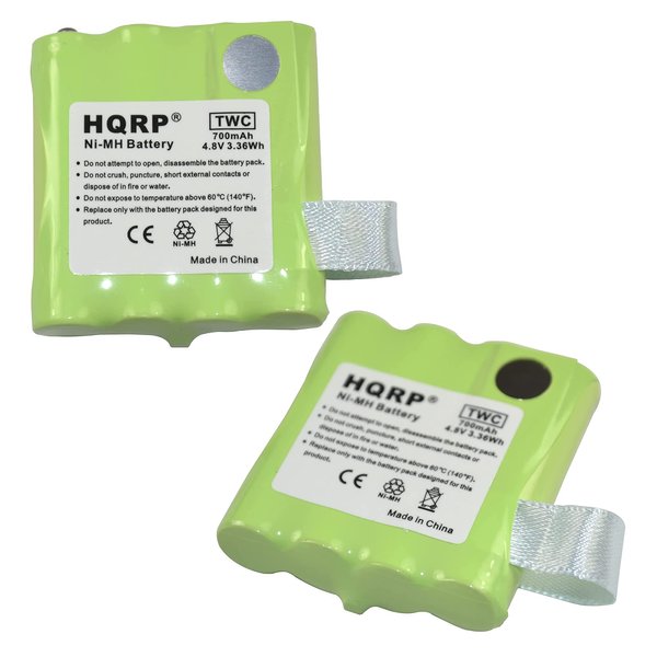 HQRP Two Rechargeable Batteries Compatible with Midland LXT-480 / LXT480 / LXT-490 / LXT490 / LXT490VP3 Two-Way Radio