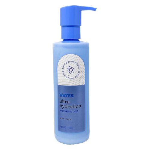 Bath & Body Works Water Ultra Hydration with Hyaluronic Acid - 2 Pack Of Body Lotion with a Himalayan Salts Spring Sample Soap.