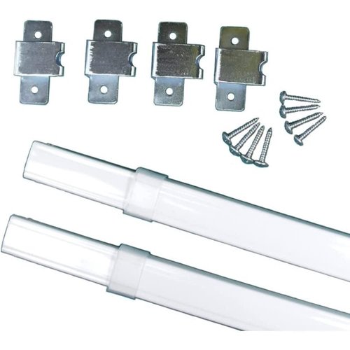 TWO Kirsch FLAT SASH RODS for Top & Bottom Doors & Sidelights 18" - 28" 6412-025c, White