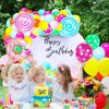 Sweet Candy Balloon Garland Arch Kit - Rose Red Teal Blue Yellow Balloons Neon Balloons Arch Candy Lollipop Balloons for Girls Rainbow Candyland Birthday Baby Shower Christmas Party Decorations