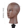 Ruilong Soft Bald Mannequin Head, Professional Cosmetology Female Head for Wig Making Hat and Glasses Display Bald Model Doll Head Brown Color