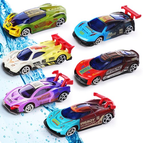 HyDren 6 Pcs Color Change Cars Color Change Toy Vehicles Color Changing Cars in Water Color Changing Bath Toys Car Goodie Bags Fillers Valentine's Day Gift for Kids Toddlers Themed Party Favors