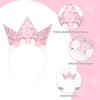 Casoty Pink 6th Birthday Crown, 6th Birthday Decorations, 6th Birthday Tiara, Princess Birthday Party Decorations, Flower Hair Band for Birthday Party