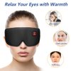 Heated Eye Mask Cordless for Dry Eyes, USB Eyes Heating Pad, Rechargeable, Real Silk, Sleep Mask for Men Women, Warm Eye Compress for Relief Stye, Blepharitis, Chalazion Black