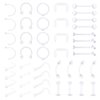 TOKRING Clear Piercing Retainer Clear Nose Studs Nose Rings Plastic Septum Retainer Lip Ear Eyebrow Tongue Nipple Cartilage Rook Daith Industrial Bar Piercing Jewelry for Work Surgery