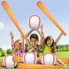 ZHBDMGK Inflatable Baseball Bat and Ball for Kids, 6Pcs Jumbo Baseball Beach Ball Set Including 4Pcs 40 Inch Baseball Bat Inflates and 2Pcs Beach Ball Baseball for Baseball Party Sports Game