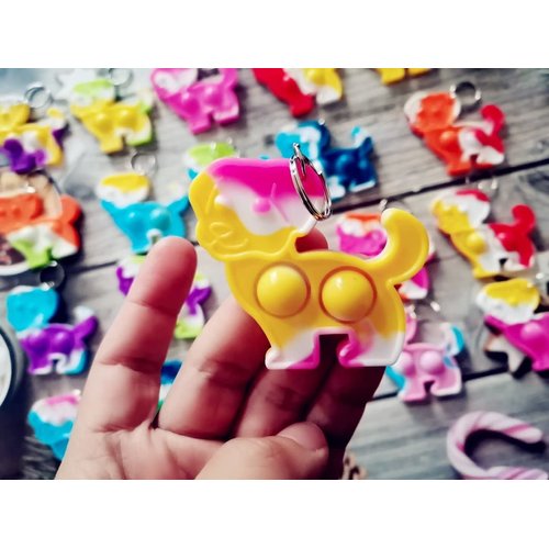 Roaqua 20 Packs Dog Puppy Backpack Keychain Mini pop Fidget for Students Gifts and Dog Party Favors,Students Bubble Prize for Kids