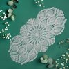 Qxzvzem One Piece 23 x 12 Inch Oval Doilies Crochet for Dressers and End Tables Crafts Disposable Small Valentines Doilies Cloth Lace Placemats Coasters White Cotton Tablecloth