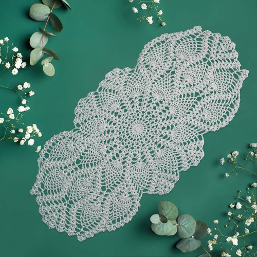 Qxzvzem One Piece 23 x 12 Inch Oval Doilies Crochet for Dressers and End Tables Crafts Disposable Small Valentines Doilies Cloth Lace Placemats Coasters White Cotton Tablecloth
