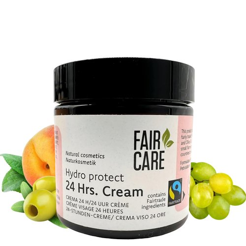 FAIR CARE FAIRTRADE 24h face cream 3.38 Oz- natural facial care with apricot, olive and grape - Moisturizing and nourishing - Suitable for all skin types