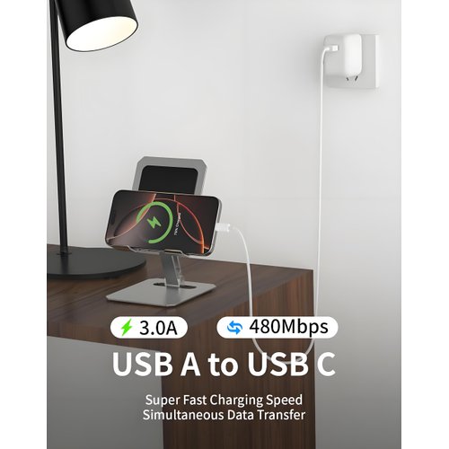 USB to USB C Cable [2 Pack, 6FT],USB A to USB C 3A Fast Charging Braided Charge Cord, Car Carplay Cable for iPhone 16 15 15 Pro Max 15 16 Plus iPad Pro iPad Air 5th Mini 7th Gen Car Charger Cable Cord