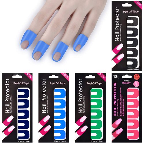 WEILUSI Nail Protector Nail Art Plastic Peel Off Sticker U-Shape Tape Polish Guards Cuticle Protectors Disposable 10 Sheets 100pcs