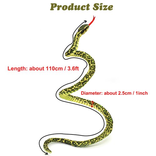 Bakalizoo 3.6 ft Long Soft Snake Dolls, Cute Stuffed Animals Plush Pranks Spoof Stuff Toys, Gifts for Kids, Child, Birthday, Halloween, Christmas, Home Decor (Yellow)