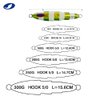 OCEAN CAT 1 PC Slow Fall Pitch Fishing Lures Sinking Lead Metal Flat Jigs Jigging Baits with Hook for Saltwater Fishing 5 Colors 80G/120G/160G/200G/250G/300G (Green&Gold, 120g(4 2/9oz))