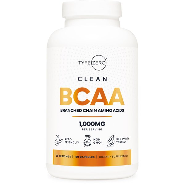 Type Zero BCAA 1000mg (180 Capsules, 90 Servings), Branched Chain Amino Acids (500mg of L-Leucine, 1000mg of L-Isoleucine and L-Valine)