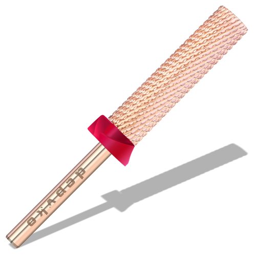 Depvko Super Long Barrel Nail Drill Bits, 3/32'' Carbide Drill Bits, Two Way Rotate Professional Safety Bits for Acrylic Nail Kit, Fast Remove for Manicure Pedicure Cuticle Gel Polishing(F, Rose Gold)