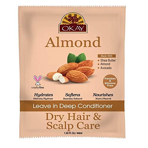 Okay Almond Dry Hair & Scalp Care Leave in Deep Conditioner, 1.5 Ounce (3 Pack)
