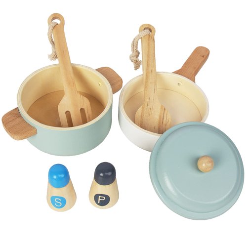 WoodenEdu Premium Toddler Play Kitchen Toys, Wooden Kitchen Utensils, Accessories for Pretend Play Kitchen Set, Montessori Learning Toy, Pretend Cooking Playset, Gift for 3+