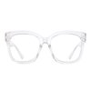 JIM HALO Oversized Blue Light Glasses for Women Square Chunky Bluelight Computer Glasses Reduce Eye Strain Clear