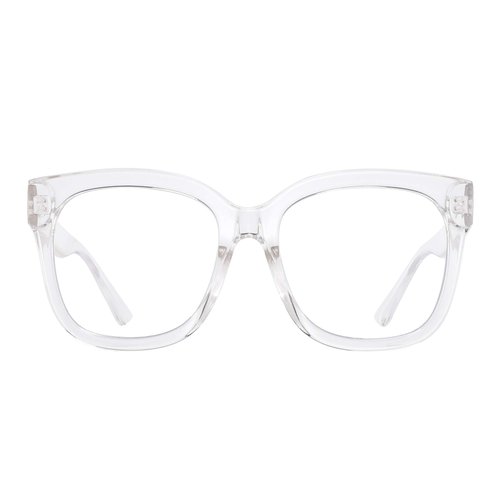 JIM HALO Oversized Blue Light Glasses for Women Square Chunky Bluelight Computer Glasses Reduce Eye Strain Clear