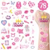 Pink Sleepover Party Temporary Tattoos for Girls - 78 Styles Slumber Party Birthday Supplies, Spa Party Cute Decorations, Sleepover Party Activity Favors Accessory