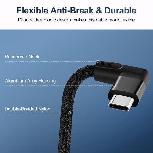 Thsucords 100W USB C Extension Cable 1.6FT 2Pack, 10Gbps 90 Degree Right Angle USB C 3.2 Male to Female Extender Fast Charging Cord Compatible with MacBook,iPad Pro,Nintendo Switch,Steam Deck