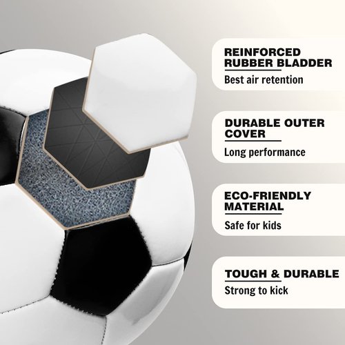 INPODAK Soccer Ball for Kids Size 3 Classic Soccer Ball Toddler Soccer Ball Children Sports Ball with Hand Pump