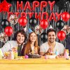 Red Black Birthday Party Decoration Kit - Happy Birthday Banner,Fringed Curtain,Latex Balloon and Confetti Balloons for Girls and Womens Birthday Party Supplies
