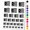 Puerto Rico with Waving Flag Cute Temporary Tattoo Water Resistant Fake Body Art Set Collection - Black (One Sheet)