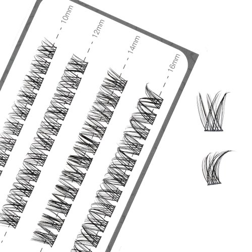 i-Laesh Lash Clusters - E02 DIY Eyelash Extensions 40 Clusters - Mega Volume D Curl Individual Lashes Cluster Extensions for DIY at Home (Lash Clusters - E02, D - 10-16 mm)
