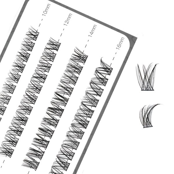 i-Laesh Lash Clusters - E02 DIY Eyelash Extensions 40 Clusters - Mega Volume D Curl Individual Lashes Cluster Extensions for DIY at Home (Lash Clusters - E02, D - 10-16 mm)
