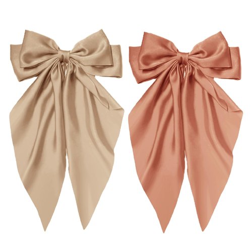 Hair Bows for Women Clips Hair Ribbon Bow for Women with Long Tails Bow for Hair Silky Satin Big ...