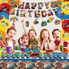 77 Pcs Hot Car Birthday Party Supplies,Included Banner,Hanging Swirls,Tablecloth,Cake Topper,Cupcake Toppers,Gift Bag, Invitation Card,Balloon for Boy and Girl Wheel Party Decorations
