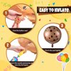 RoundFunny 24 Pcs 21 Inch Chocolate Chip Cookie Balloons Foil Party Balloons Bulk Balloons Decor for Birthday Party Baby Shower Theme Decorations Supplies (Chocolate Cookie)