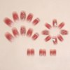 Gifiky Short Gradient False Nails Square Press on Nails Pearls Nails Tips Full Cover Butterfly Fake Nails for Women and Girls 24Pcs