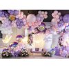 MEBAY Grey Violet Maca Purple Gold Balloons Garland Arch Kit, 146Pcs Latex Balloons Different Sizes 18 12 10 5 Inch for Party Decoration Birthday Wedding Engagements Anniversary Baby Shower