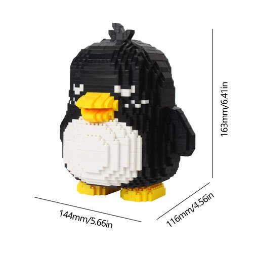 Larcele Animal Series Micro Building Blocks Animal Set, DIY Mini 3D Building Toy Bricks,1499 Pieces KLJM-07 (Penguin)