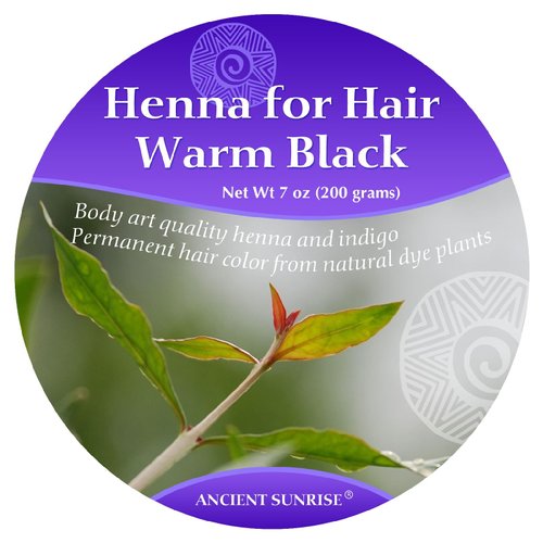 Henna For Hair Warm Black Color, Organic Plant Based Hair Dye- Ancient Sunise- nothing but natura...