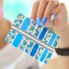 SILPECWEE 5 Sheets Flower Nail Wraps for Women Nail Polish Strips Solid Color Gel Nail Strips Self Adhesive Nail Polish Stickers Fingernails Manicure Sticker Nails Accessories with 1pc Nail File