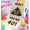 Printed TP You're 40 Printed Birthday Toilet Paper Gift - 40th Bday Party Funny Birthday Gift Joke Toilet Paper Prank, Novelty Unique Birthday Presents for Men, Women, Family, Friends - 500 Sheets