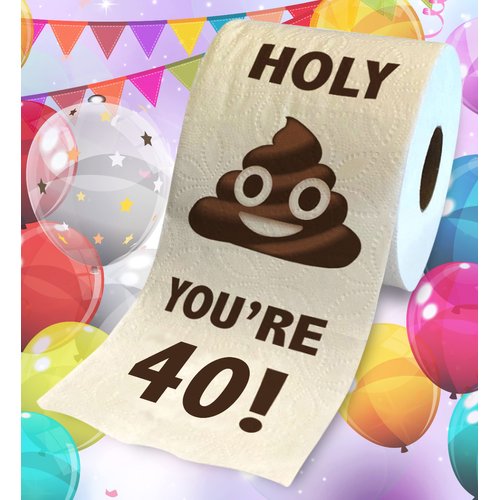 Printed TP You're 40 Printed Birthday Toilet Paper Gift - 40th Bday Party Funny Birthday Gift Joke Toilet Paper Prank, Novelty Unique Birthday Presents for Men, Women, Family, Friends - 500 Sheets