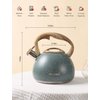 Tea Kettle, BELANKO 102 OZ / 3 Liter Whistling Tea Kettle, Tea Pots for Stove Top Food Grade Stainless Steel with Wood Pattern Handle, Loud Whistle Kettle for Tea, Coffee, Water, Milk - Black Green