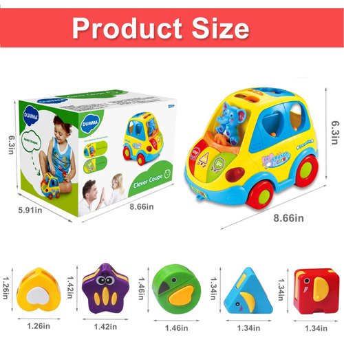 Baby Toys for 1 Year Old Boy Girl Gift Musical Bus Baby Toys 6-12 12-18 Months Toddler Toys Early Learning Montessori Toys for 1 2 3 Year Old Boy with Music/Light/Smart Shapes Christmas Birthday Gifts