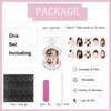 KOLONAMS Flower Press on Nails Short Almond Shape Brown Fake Nails Flowers Hearts Lattice Tai Chi Smiley Face Design Acrylic Artificail French False Nails Full Cover Glue on Nails for Women 24 Pcs