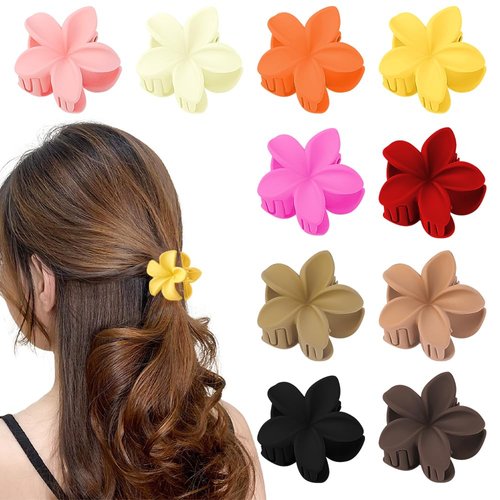 Ahoney 10Pcs Small Flower Hair Clips for Women Girls, 1.7' Mini Hair Claws for Thin Medium Hair, Cute Hair Accessories for Girls (Multi-color)
