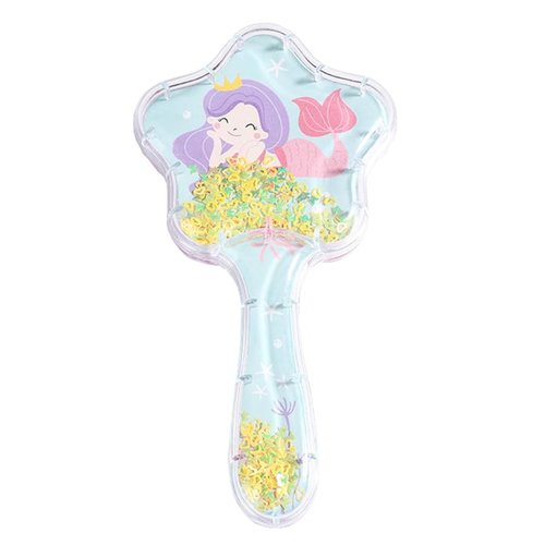 Mermaid Detangler Hair Brush, Star Shape Detangling Hair Comb Sequins Glitter Princess Comb Hairbrush Massage Scalp No Pain Detangler for Dry & Wet Hair Kids Girls Woman (Green)