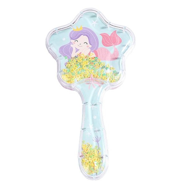 Mermaid Detangler Hair Brush, Star Shape Detangling Hair Comb Sequins Glitter Princess Comb Hairbrush Massage Scalp No Pain Detangler for Dry & Wet Hair Kids Girls Woman (Green)