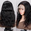 H&W Wigs Body Wave Lace Front Wigs Human Hair Pre Plucked Glueless 13x4 Lace Frontal Wigs Human Hair with Baby Hair 150% Density Natural Black Hair Color for Women 22 inch